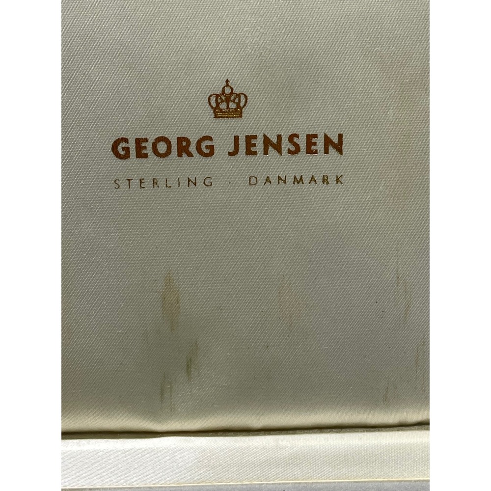 Vintage Georg Jensen Sterling Silver Enamel Harlequin Dessert 7 Forks Denmark - Picture 2 of 12